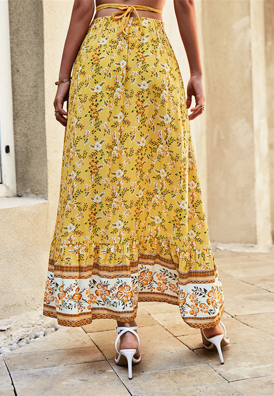 Floral Print High Waist Skirt - Image 5