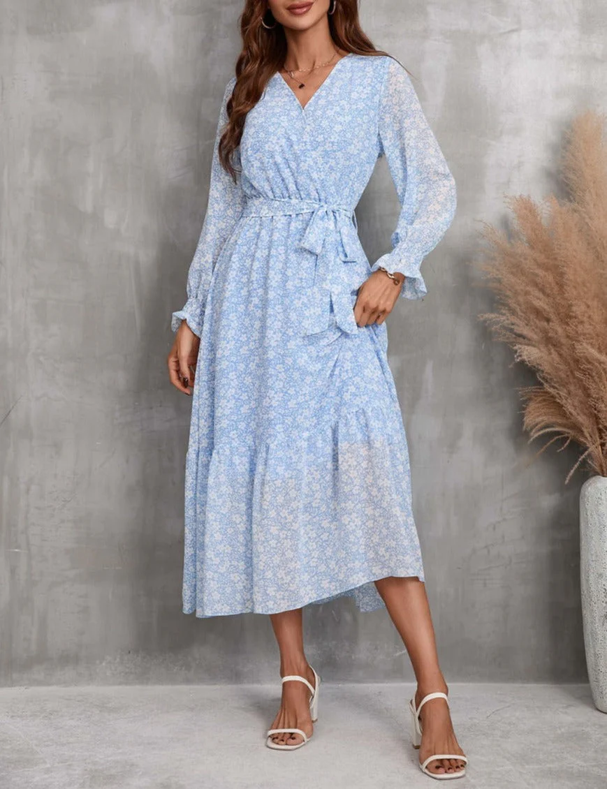 Floral Print Light Wrap Dress - Image 5