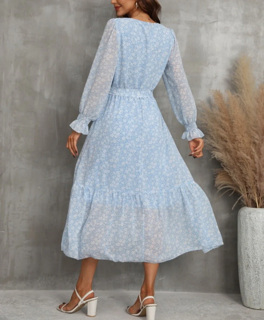 Floral Print Light Wrap Dress - Image 6