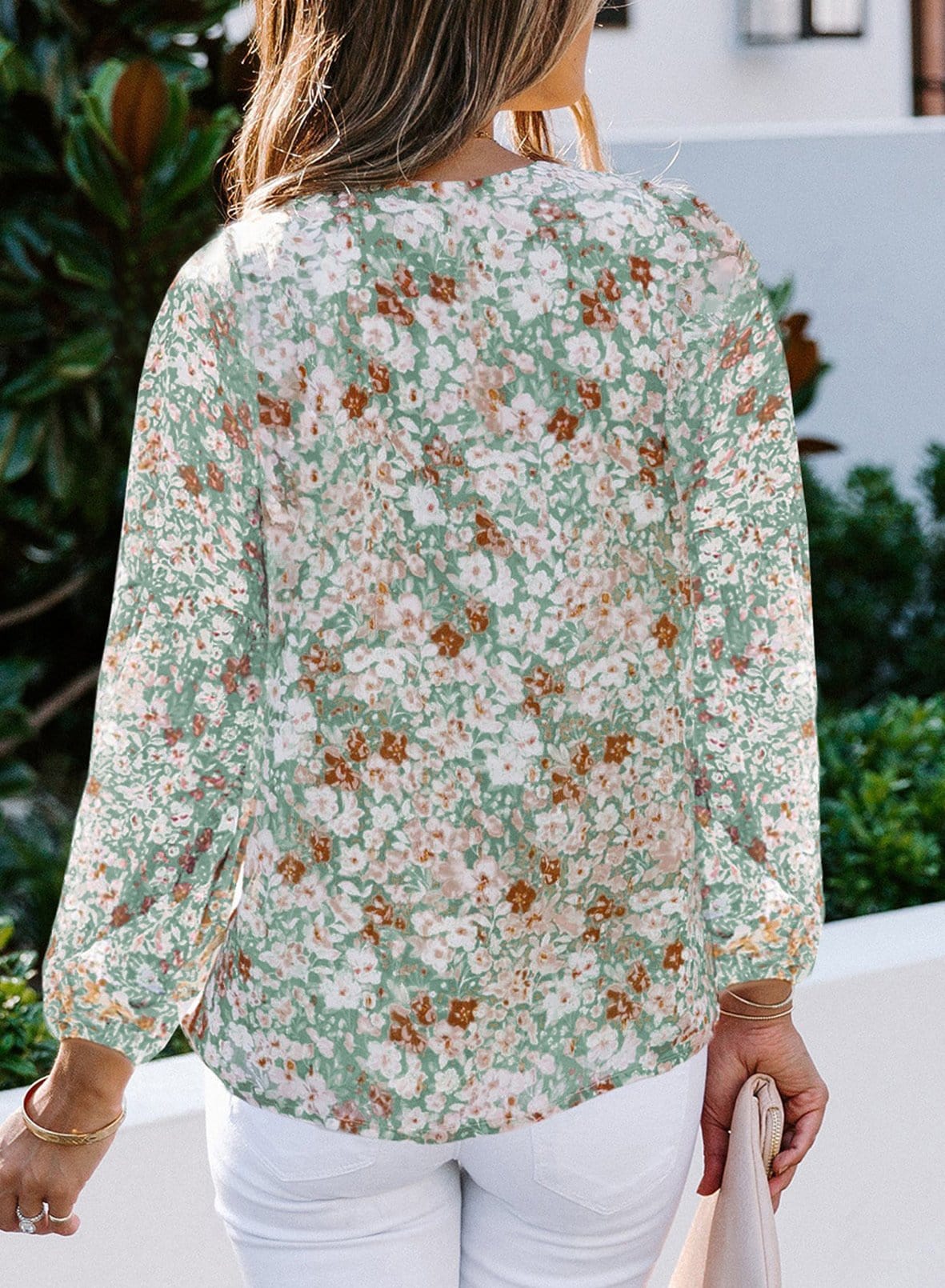 Floral Print Long Sleeve Blouse - Image 11