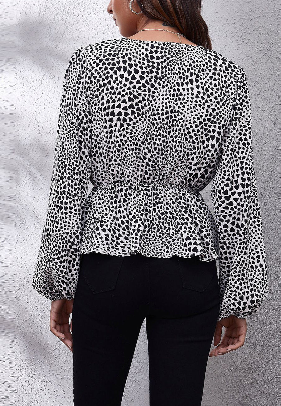 Floral Print Peplum Blouse - Image 16
