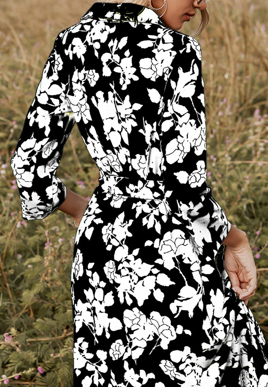Floral Print Polo Shirt Dress - Image 2