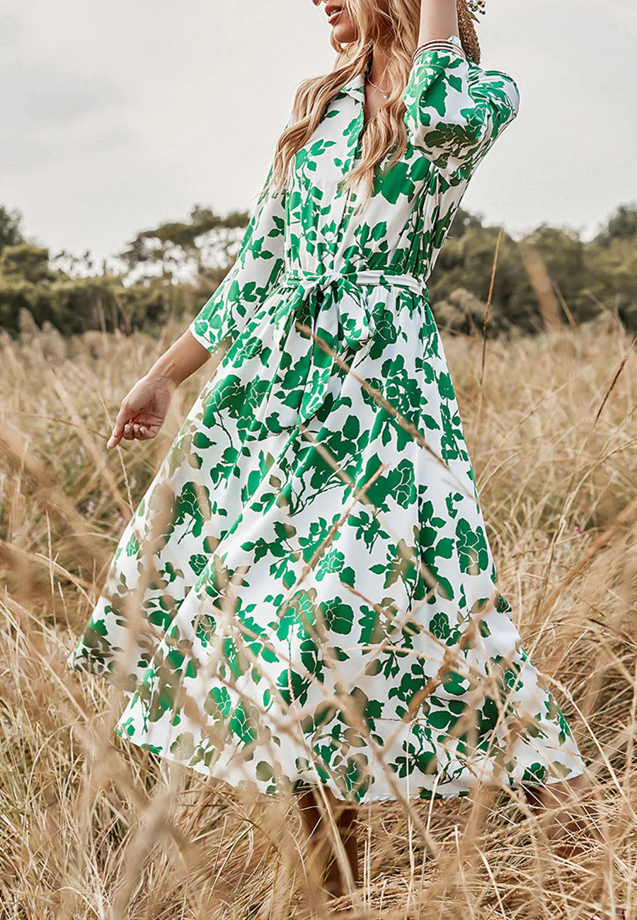 Floral Print Polo Shirt Dress - Image 3