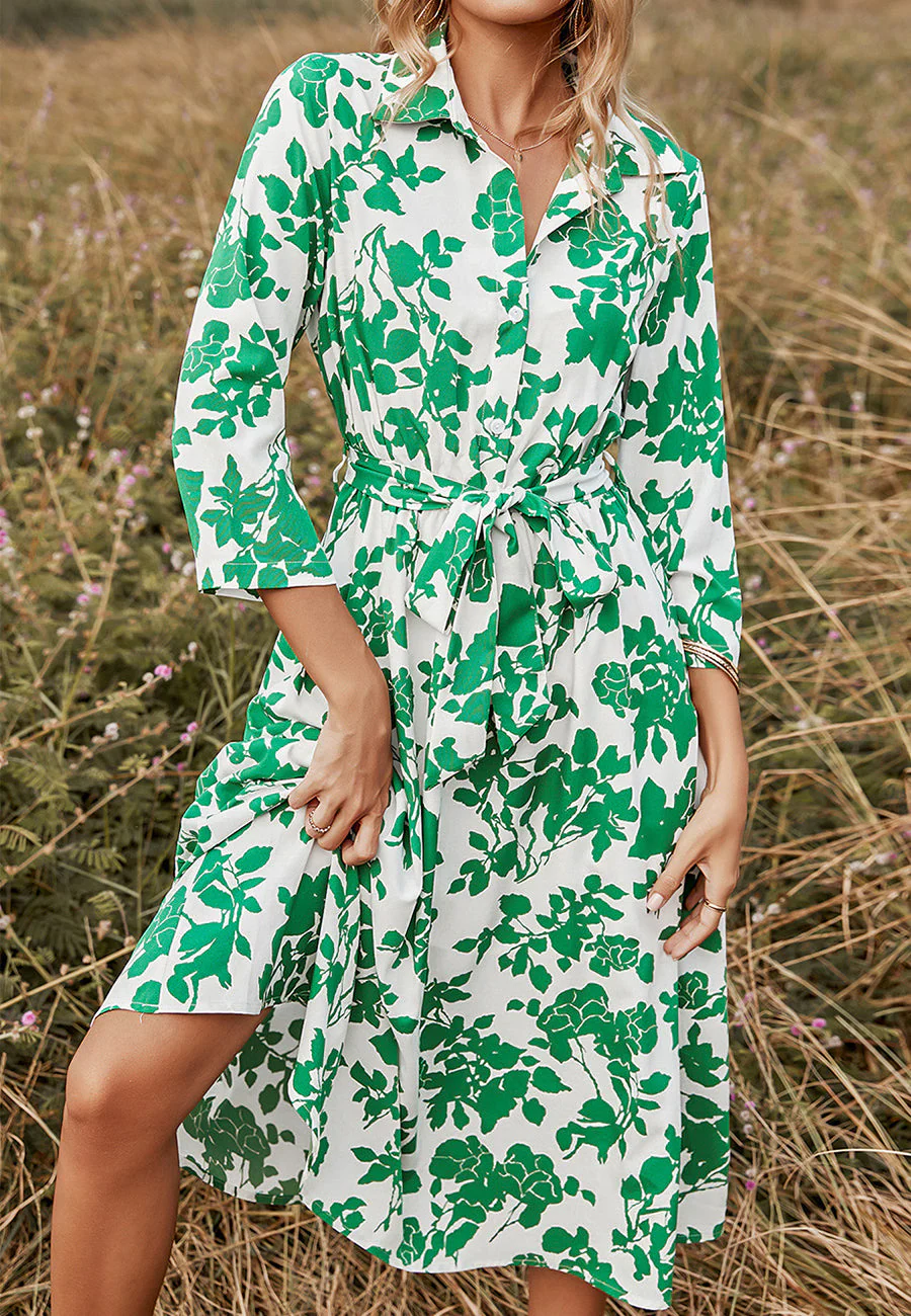 Floral Print Polo Shirt Dress - Image 4