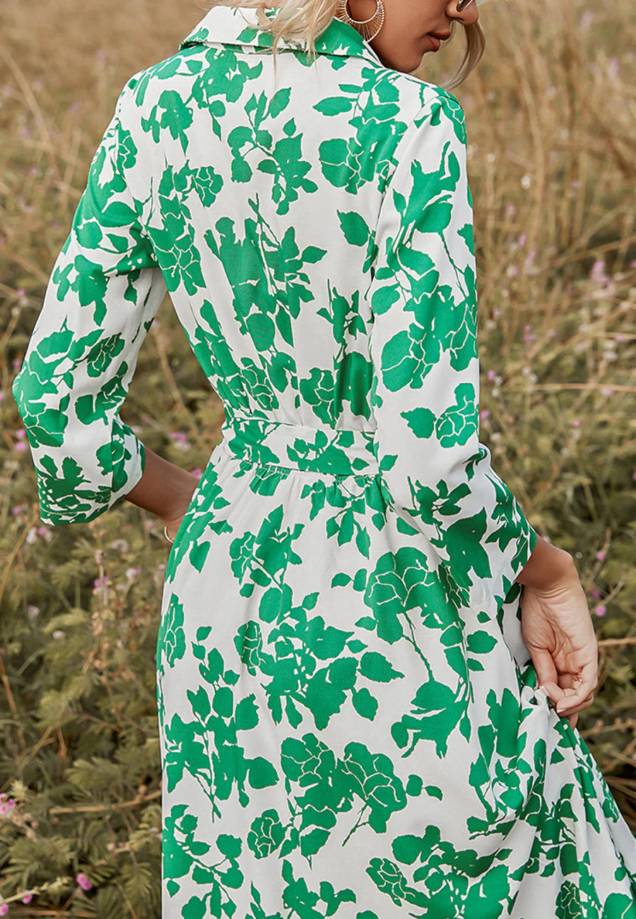 Floral Print Polo Shirt Dress - Image 7