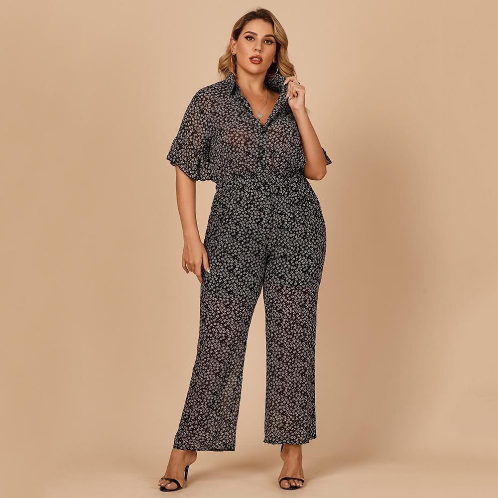 Floral Print Straight Leg Jumpsuit - Image 3