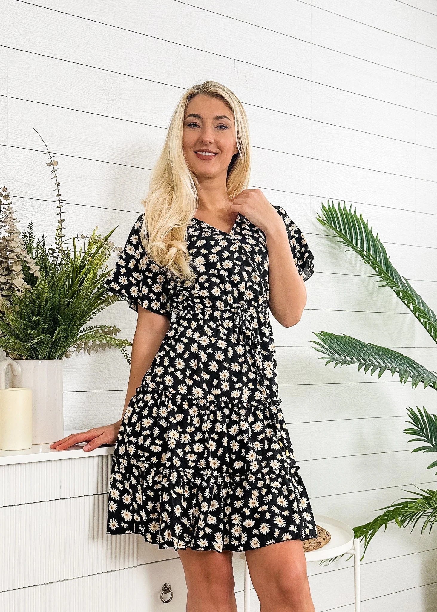 Floral Print Tiered Dress - Image 2