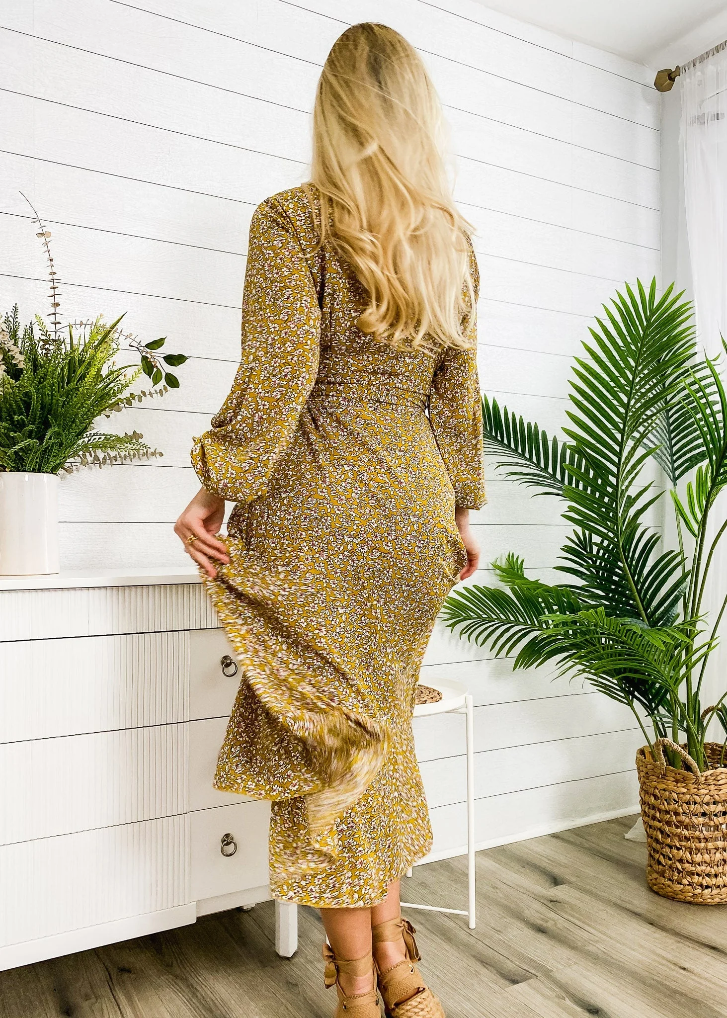 Floral Print Wrap Midi Dress - Image 18
