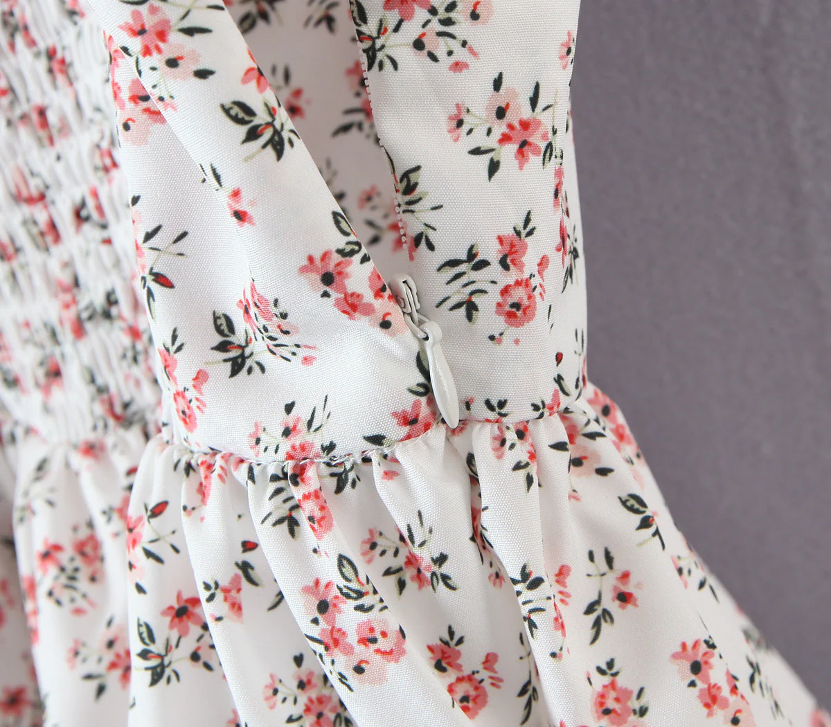 Floral Ribbon Tying Lace Up Ruffled Dress - Image 12