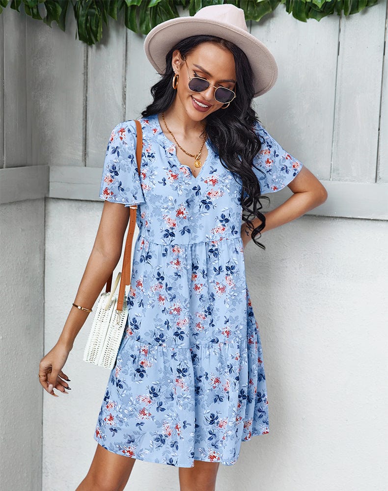 Floral Round Neck Dress - Image 3