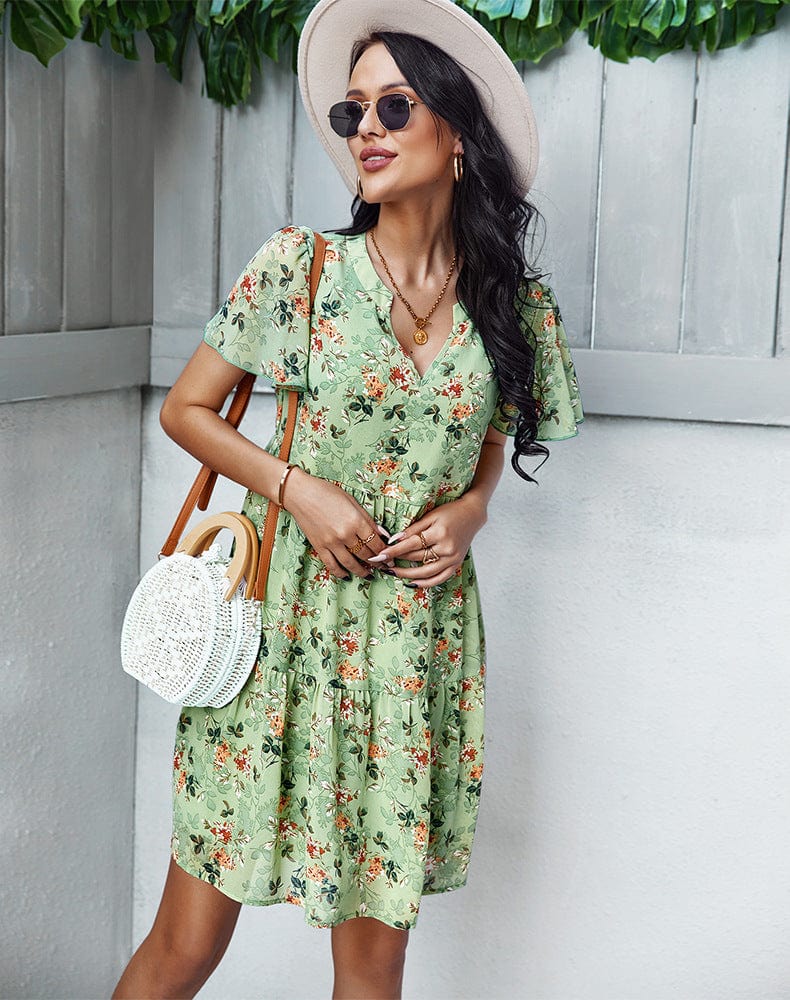 Floral Round Neck Dress - Image 9