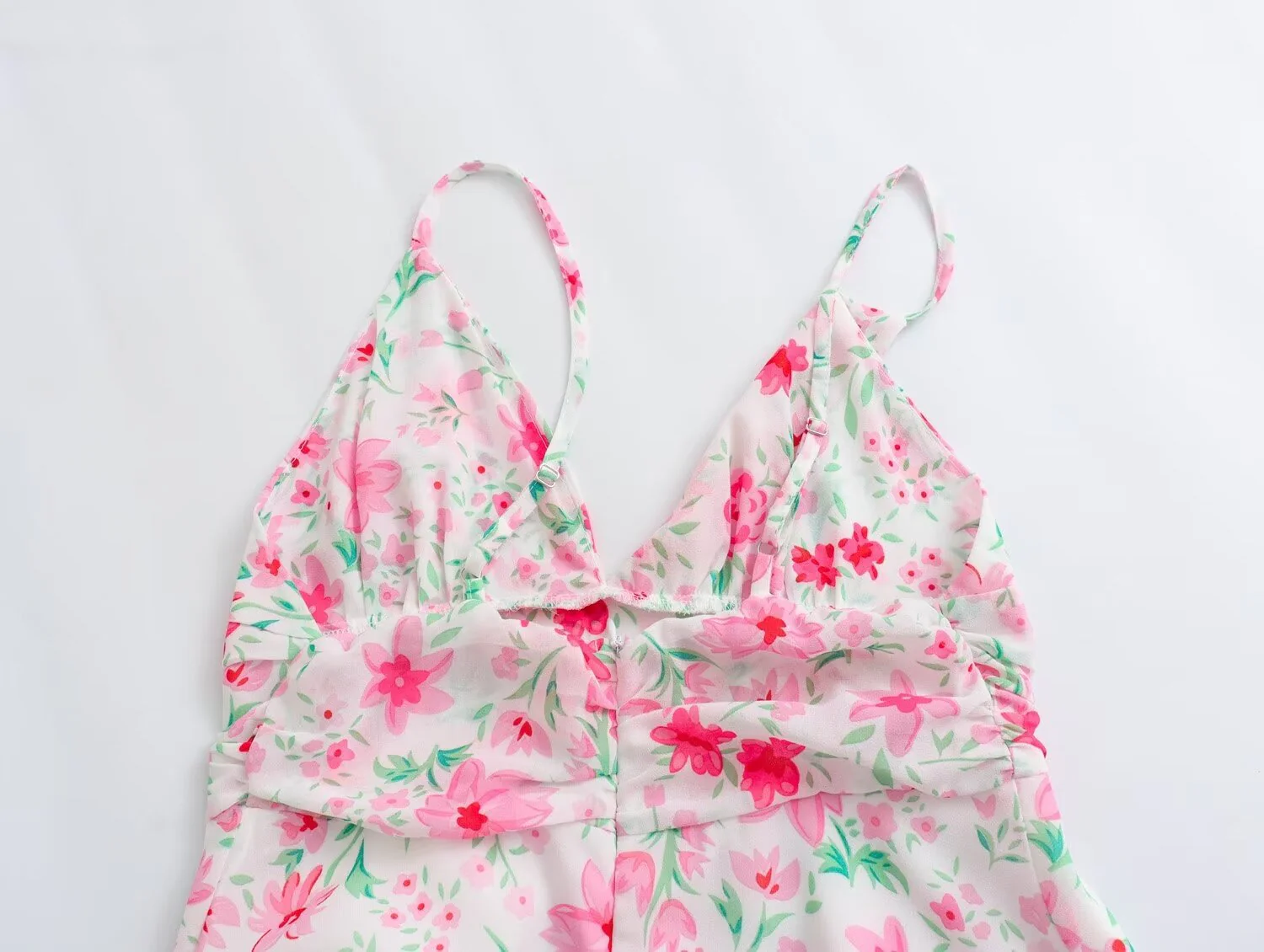 Floral Ruffled Open Back Tying Mini Dress - Image 3