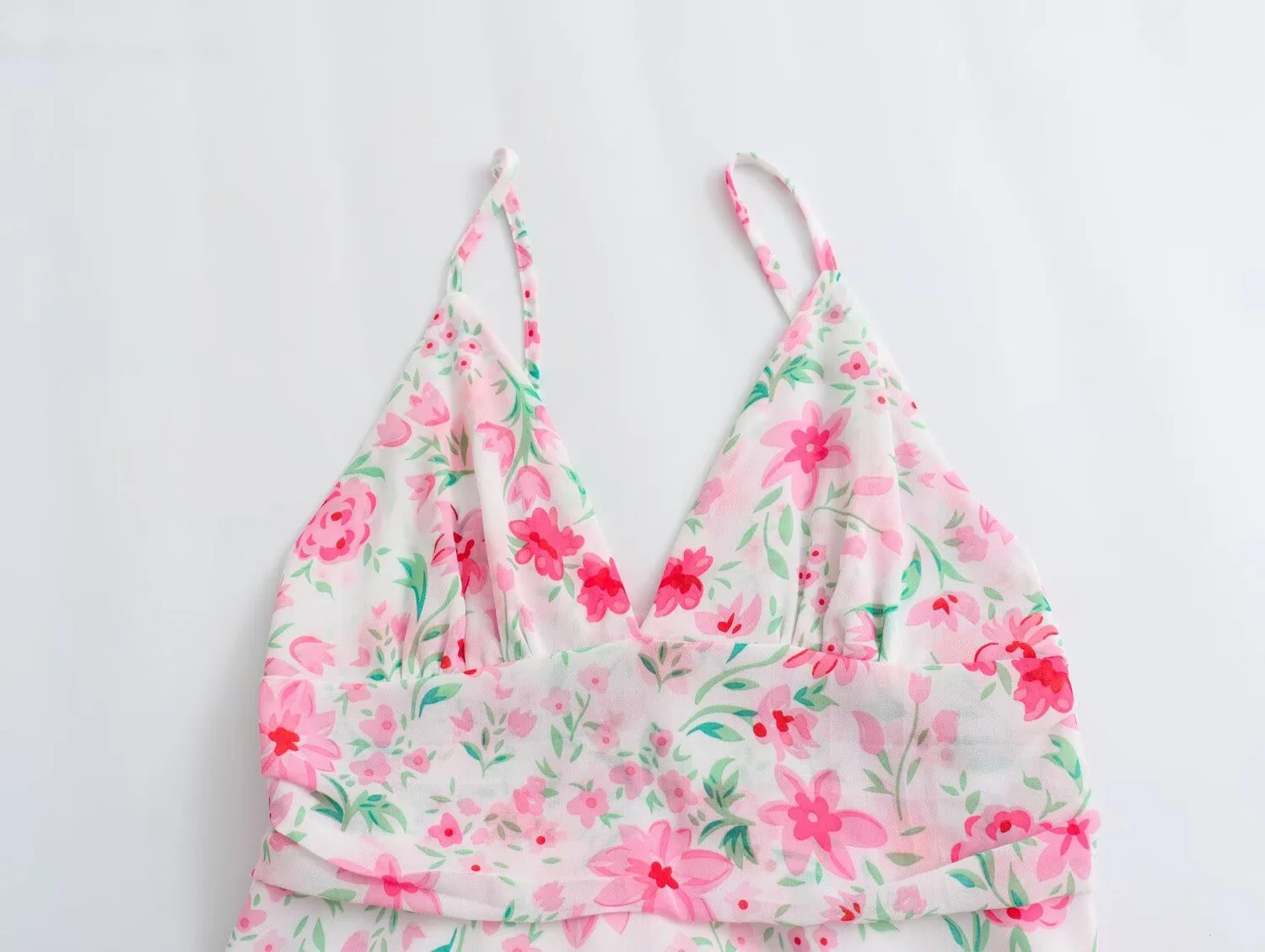 Floral Ruffled Open Back Tying Mini Dress - Image 4