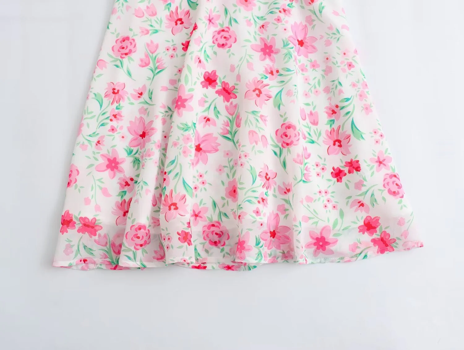 Floral Ruffled Open Back Tying Mini Dress - Image 6