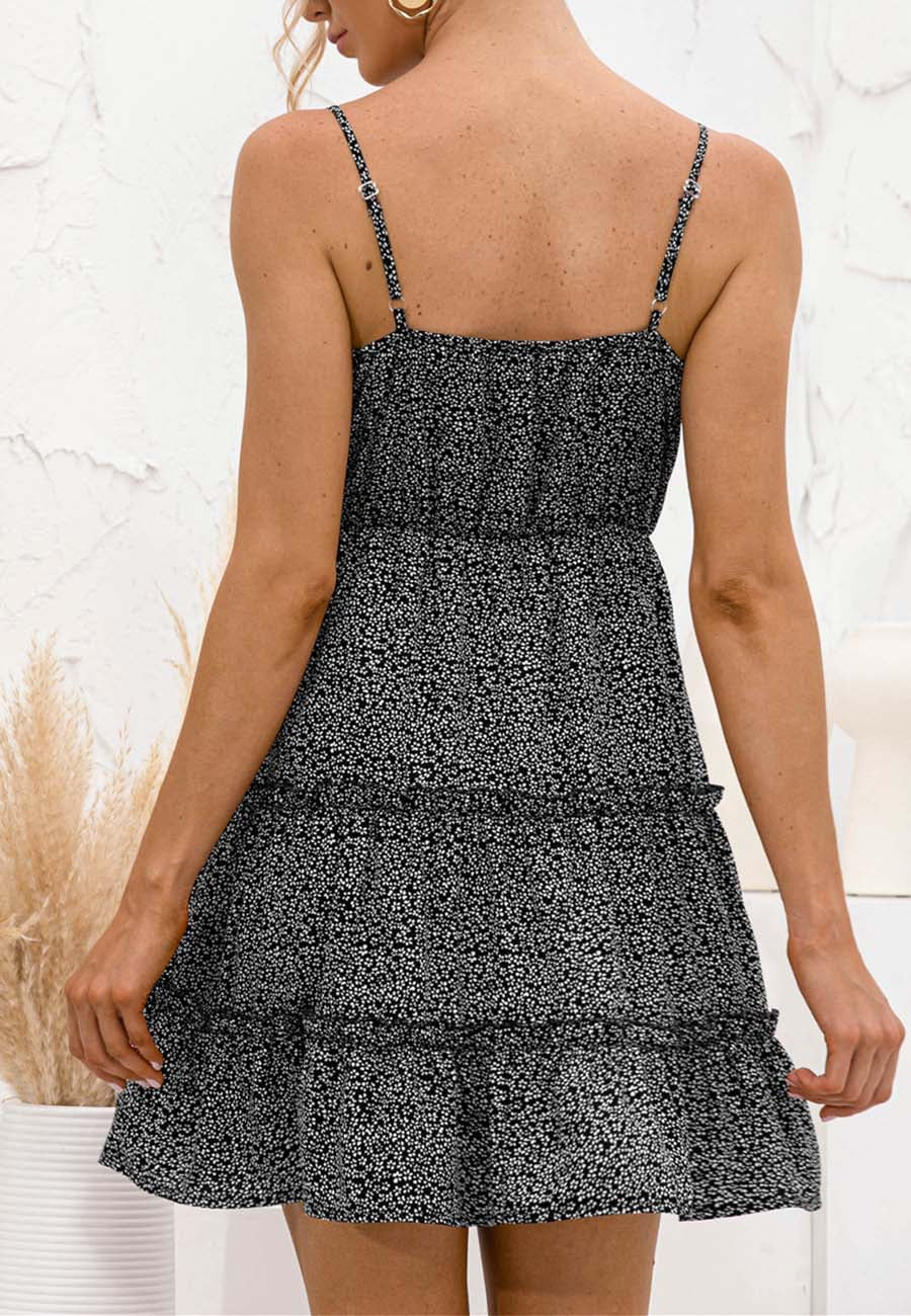 Floral Surplice Neck Dress - Image 12