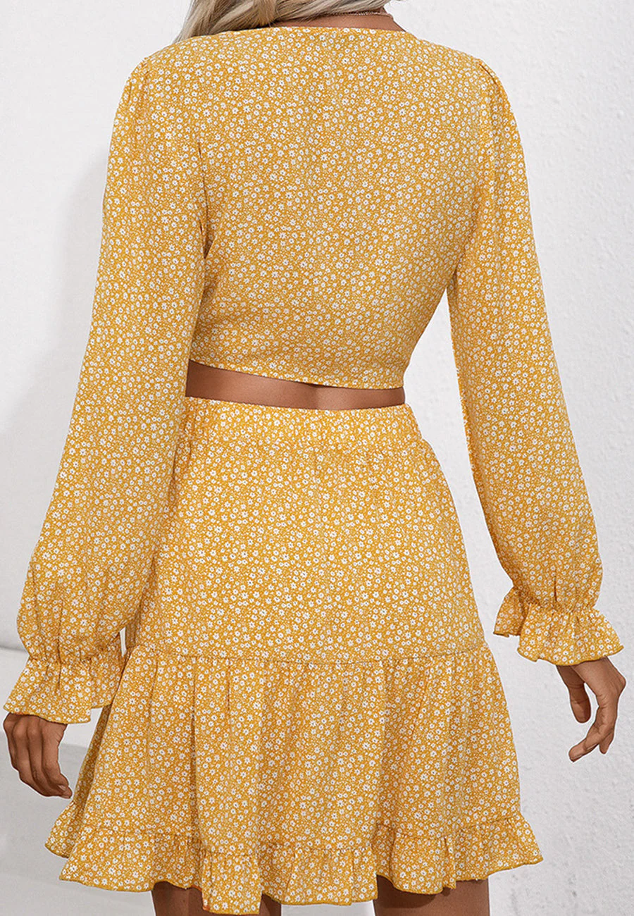 Floral Tie Front Top and Skirt Coordinates - Image 4