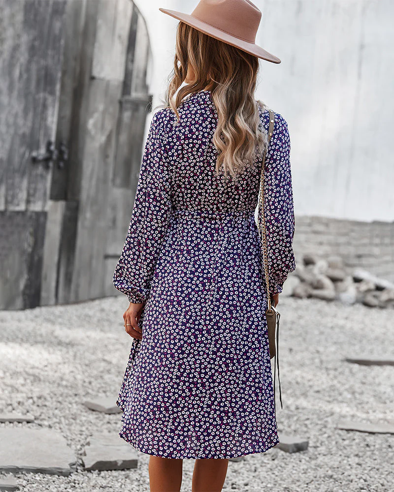 Floral Tie Waist Shirt Dress - Image 25