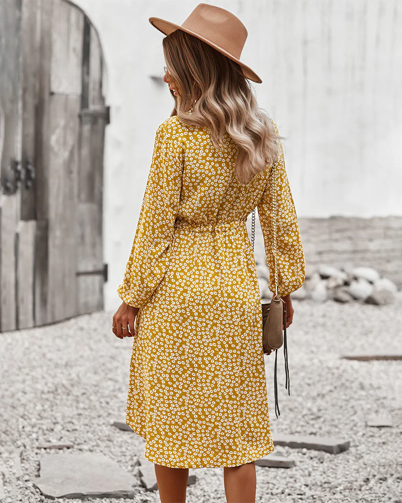 Floral Tie Waist Shirt Dress - Image 37