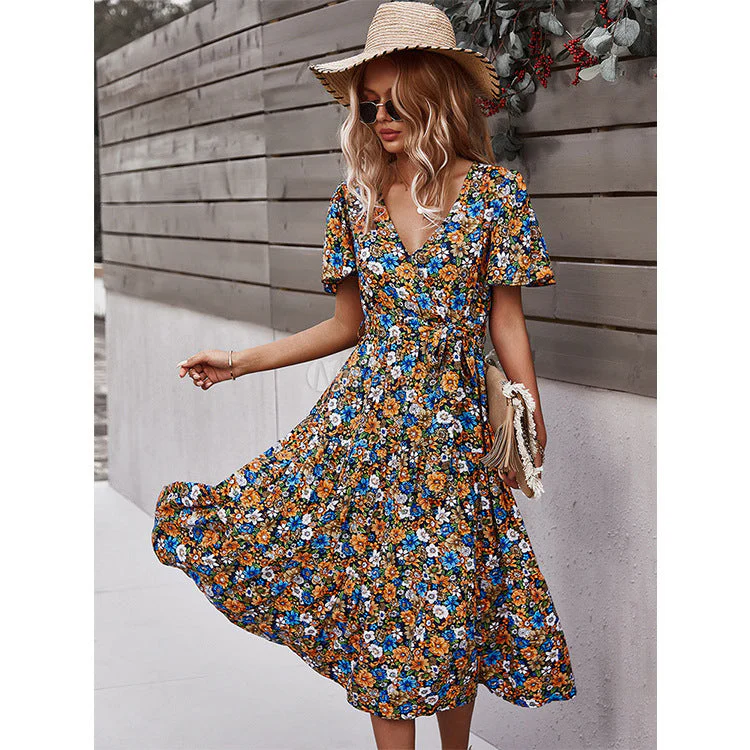 Flower Field Wrapped Summer Dress - Image 14