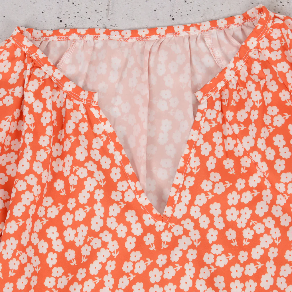 Flower Print Gathered Blouse - Image 20
