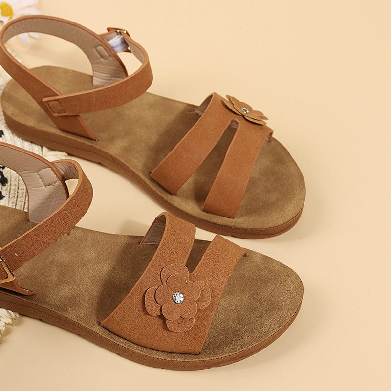 Flowery Double Straps Sandals - Image 10