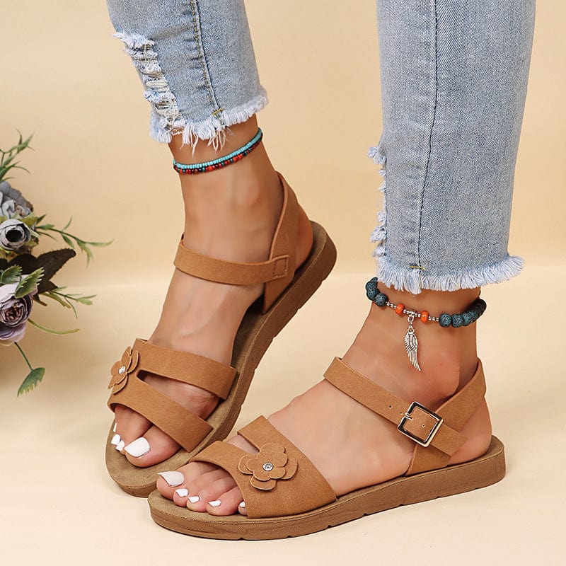 Flowery Double Straps Sandals - Image 6