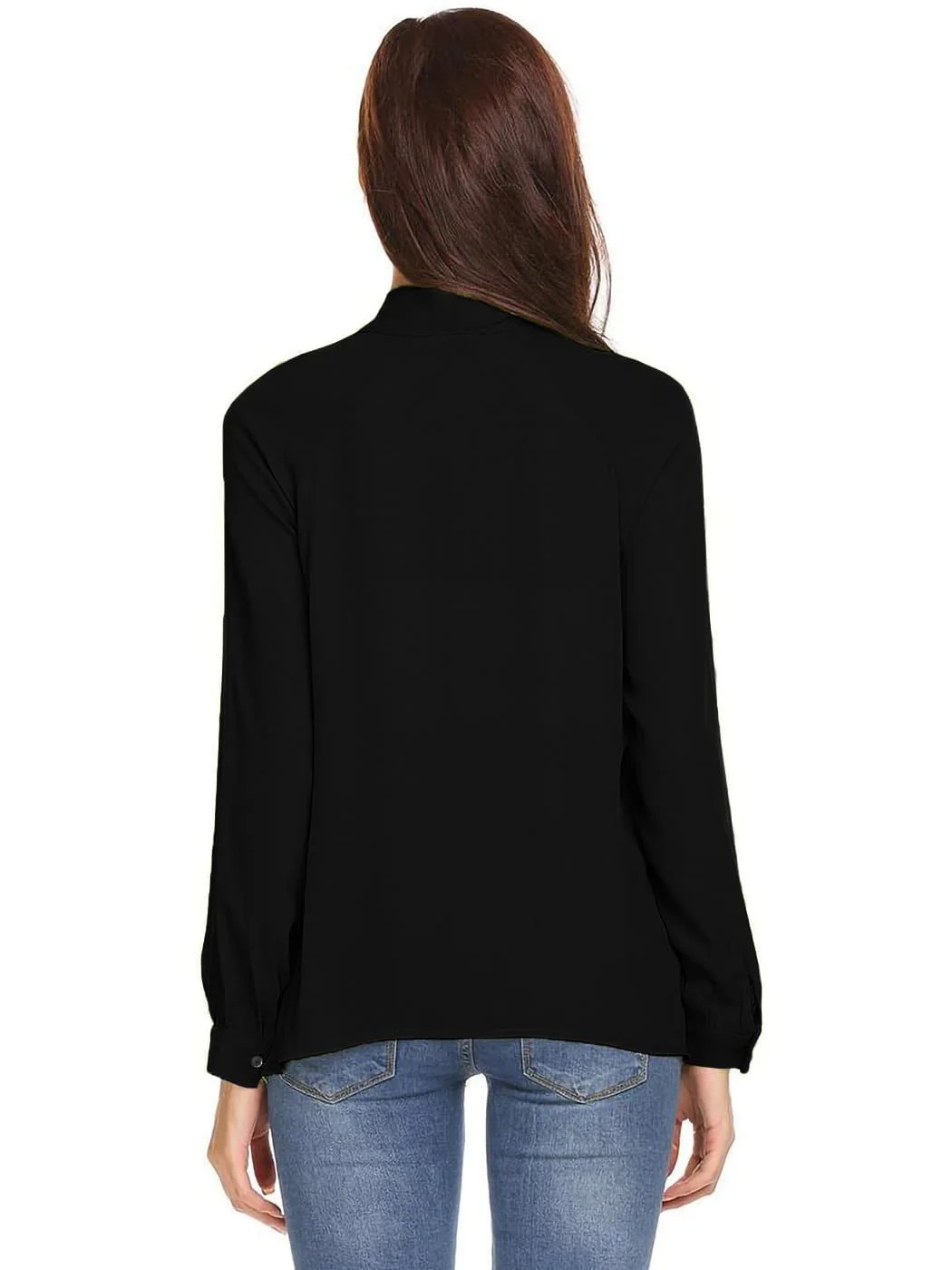 Flowy Chiffon Bow Blouse - Image 3