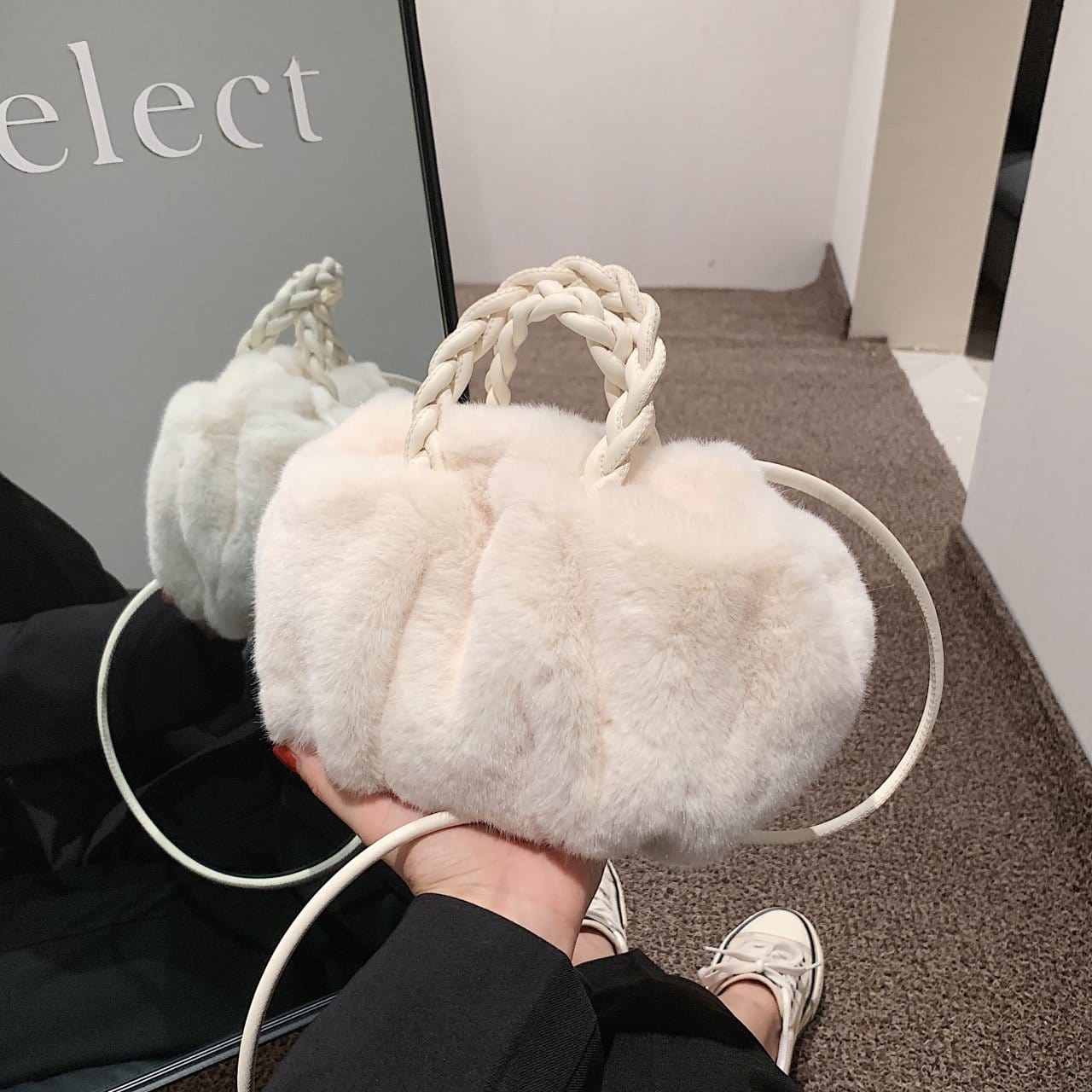 Fluffy Braided Handle Bag - Image 11