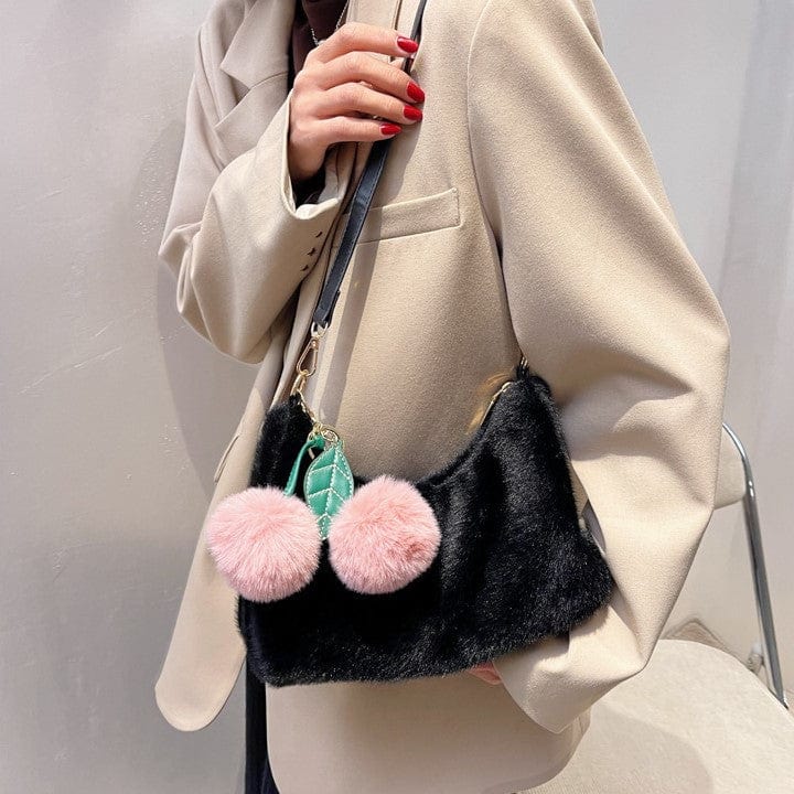 Fluffy Cherry Keychain Shoulder Bag - Image 11