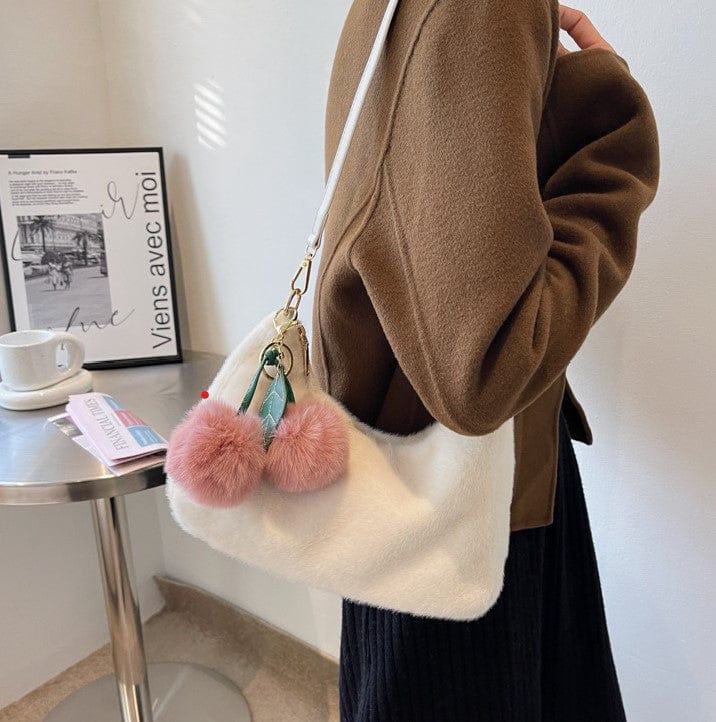Fluffy Cherry Keychain Shoulder Bag - Image 5