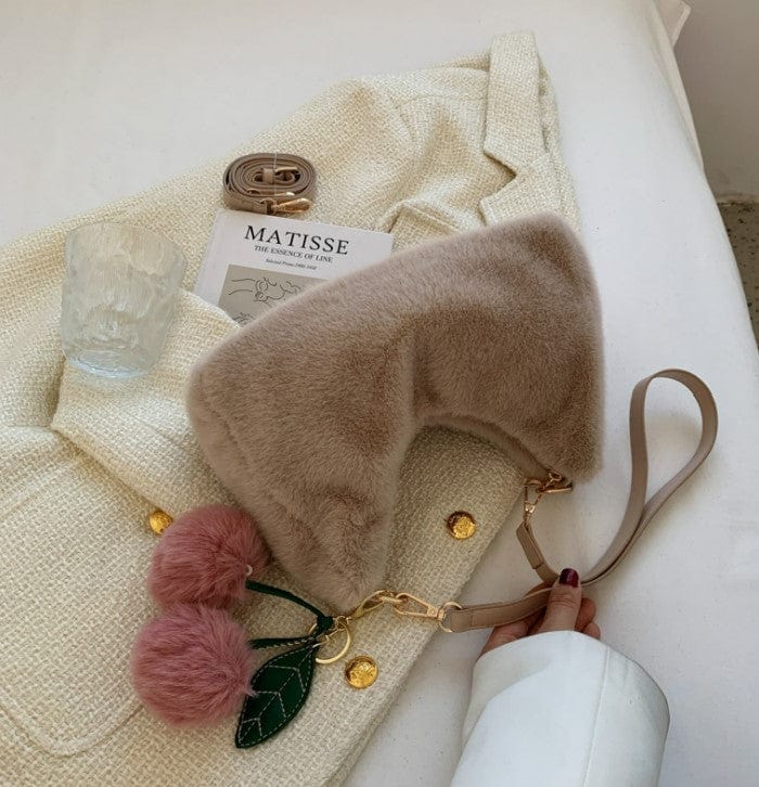 Fluffy Cherry Keychain Shoulder Bag - Image 7