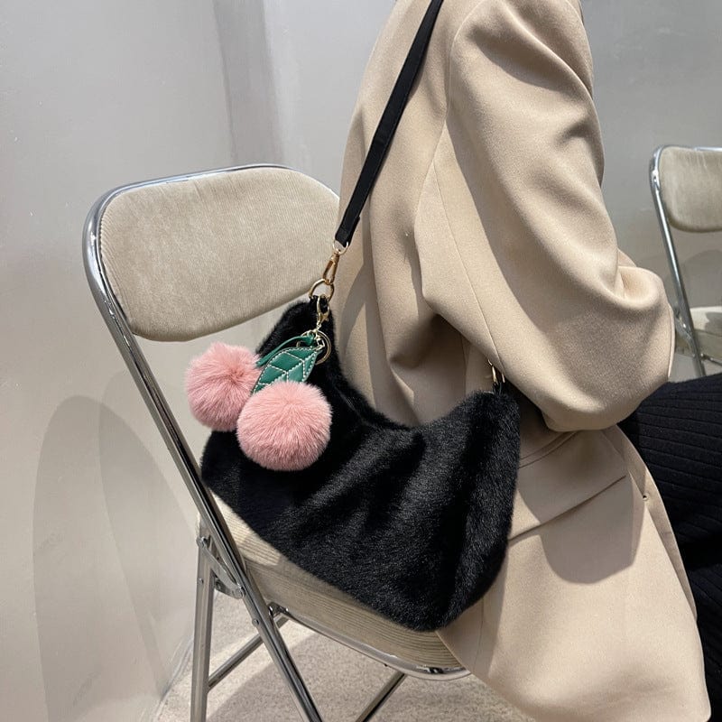Fluffy Cherry Keychain Shoulder Bag - Image 9
