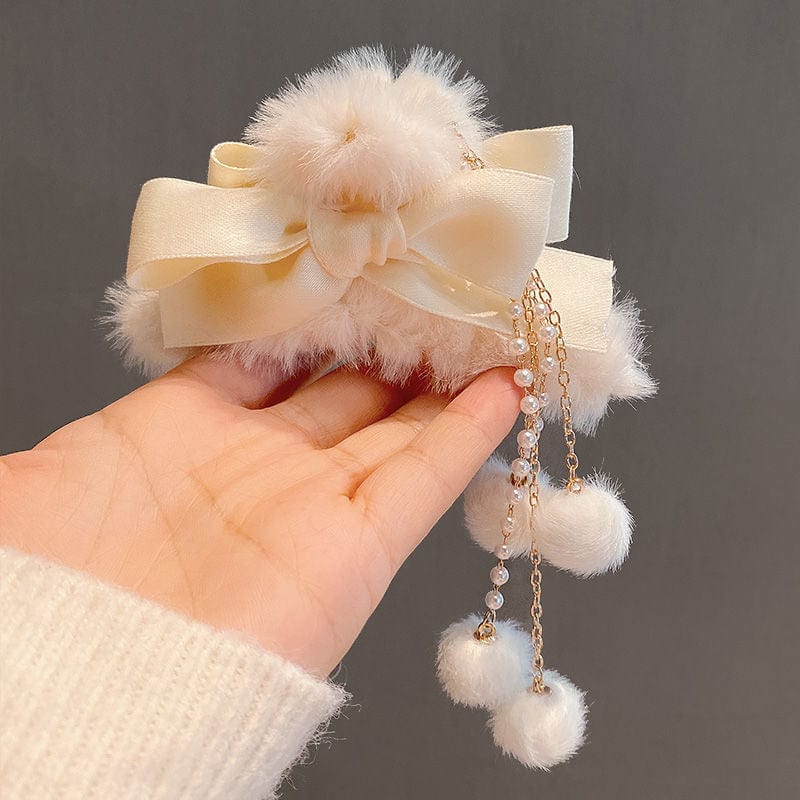 Fluffy Hair Claw Variety with Dangling Tassels - Image 3