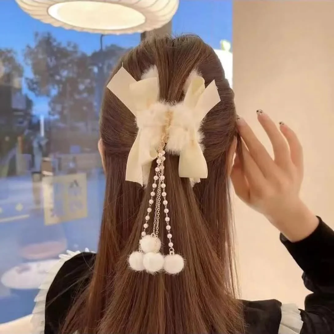 Fluffy Hair Claw Variety with Dangling Tassels - Image 4