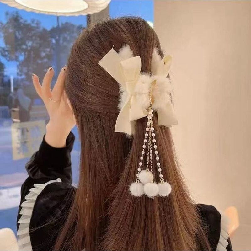 Fluffy Hair Claw Variety with Dangling Tassels - Image 5