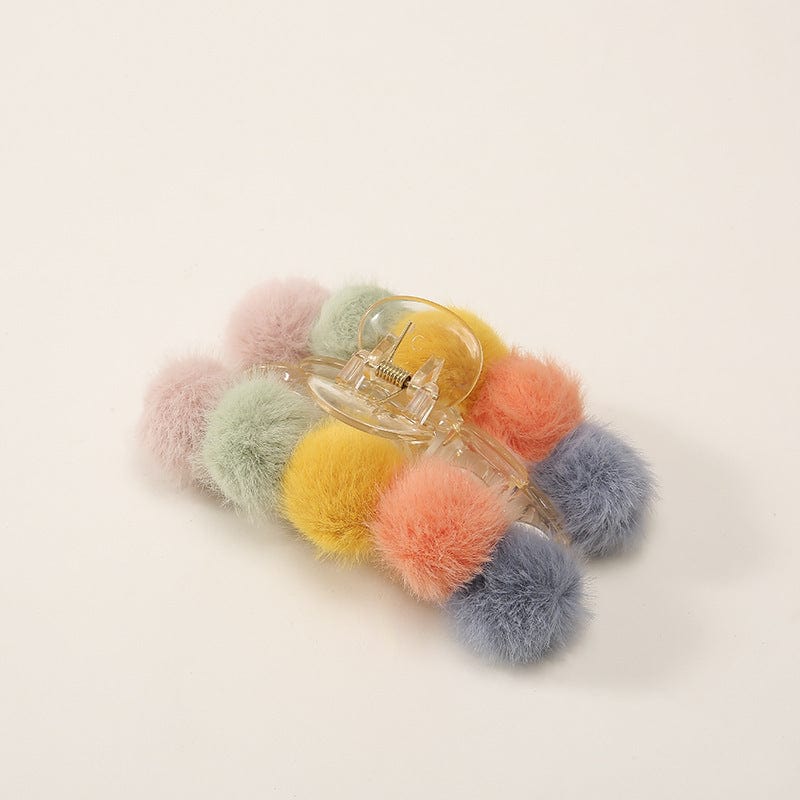 Fluffy Pompom Ball Hair Claw - Image 8
