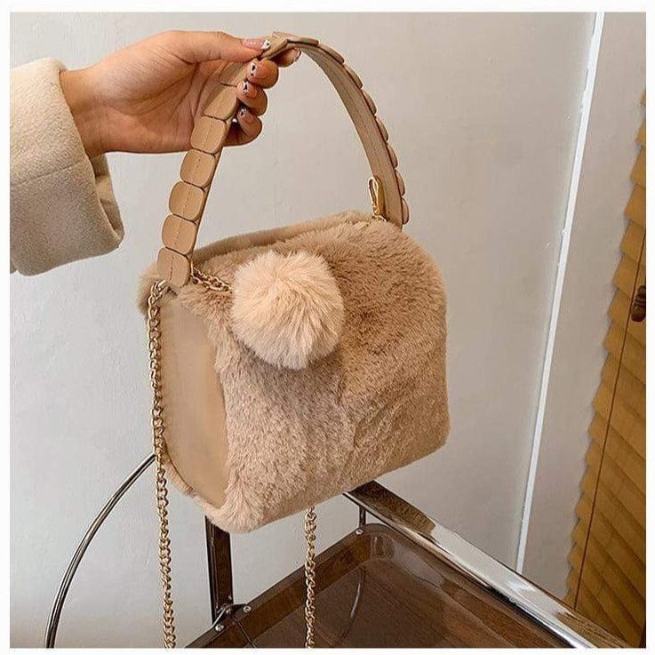 Fluffy Pompom Hand Bag - Image 2