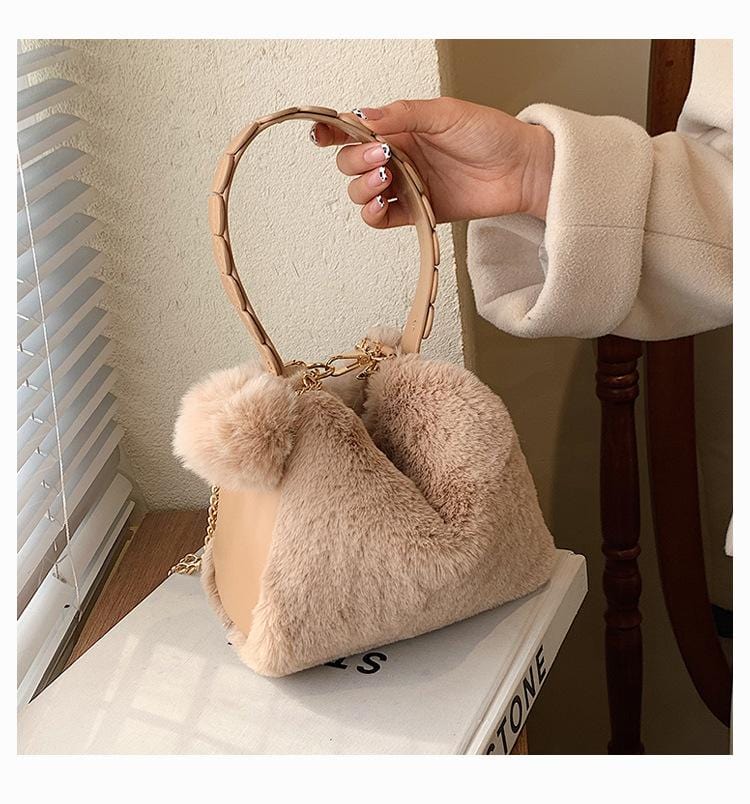 Fluffy Pompom Hand Bag - Image 5