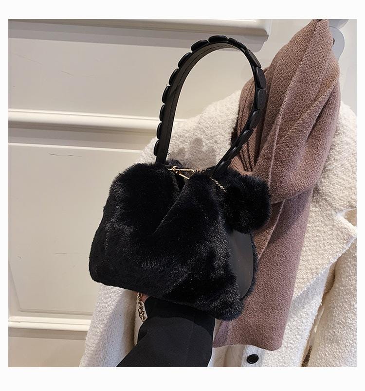 Fluffy Pompom Hand Bag - Image 7