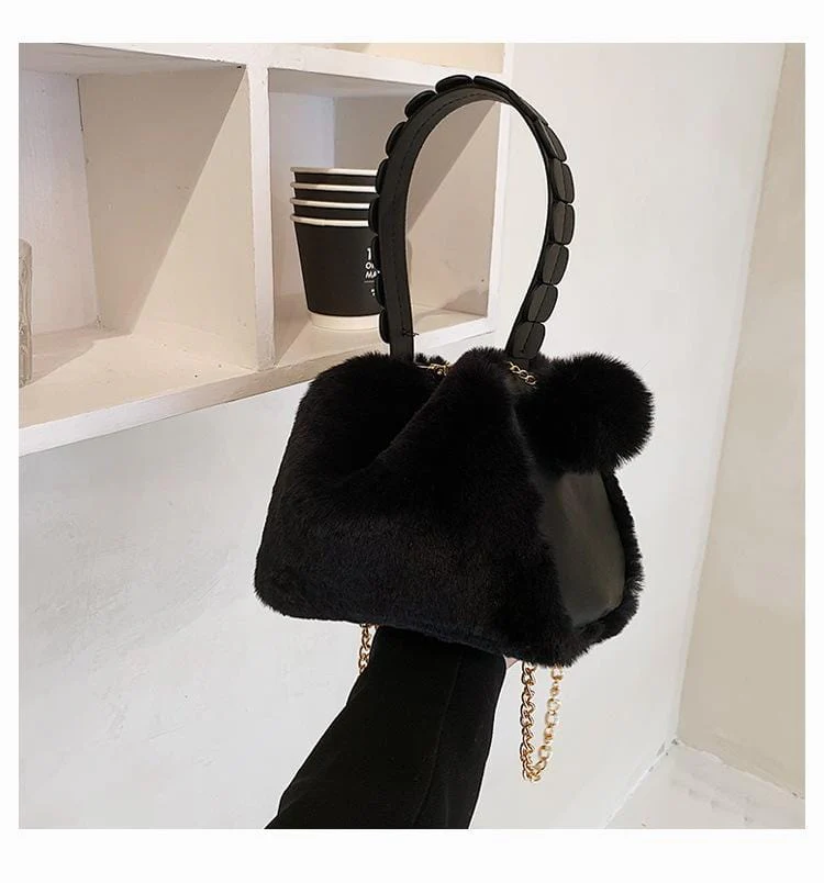 Fluffy Pompom Hand Bag - Image 9