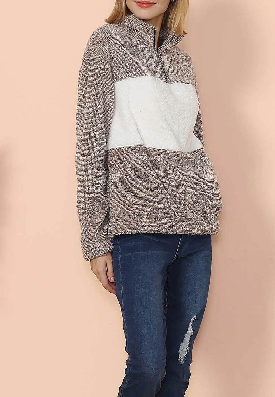 Fluffy Two Tone Quarter Zip - Image 13