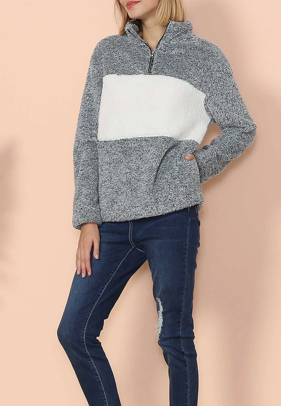 Fluffy Two Tone Quarter Zip - Image 6