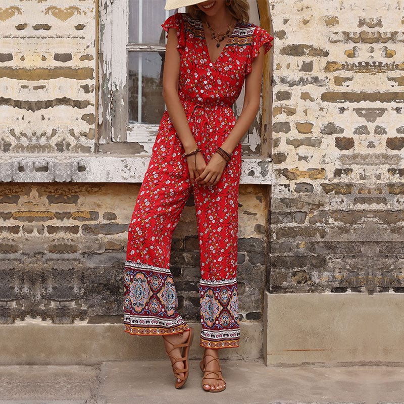 Flutter Sleeve Boho Jumpsuit - Image 3