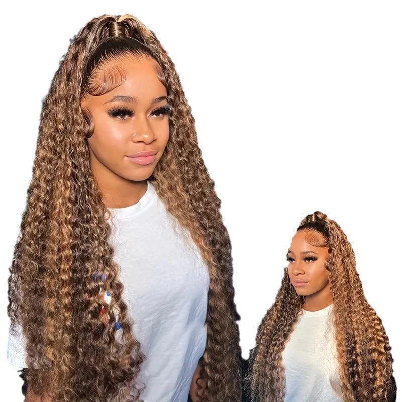 Foreign Trade European And American Front Lace Wig Cross-border African Hot Selling Piano Color Small - Image 5