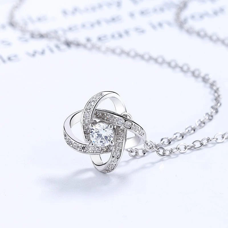 Four Leaf Twist 925 Sterling Silver Necklace - Image 6