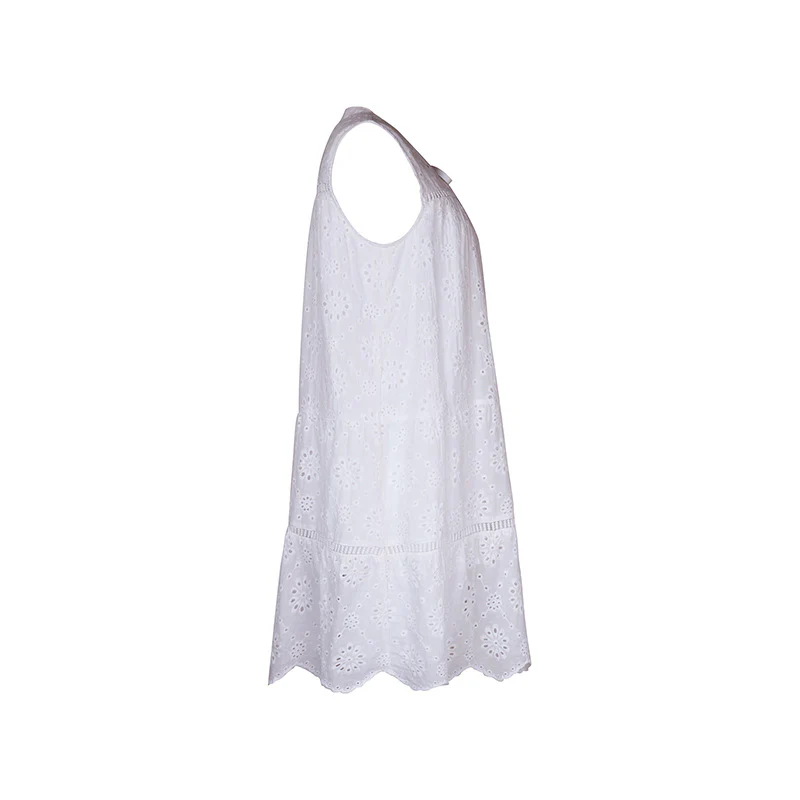 French Pastoral Style White Loose Straight Dress - Image 7