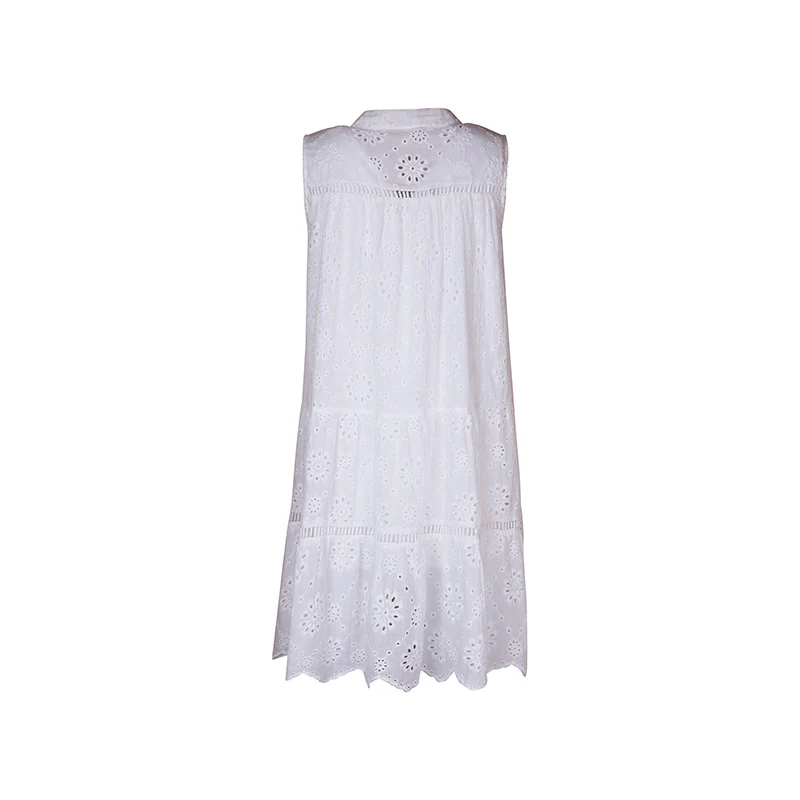 French Pastoral Style White Loose Straight Dress - Image 8