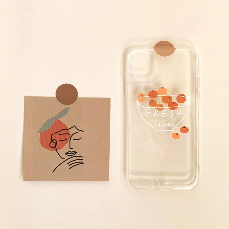 Fresh Orange Clear Phone Case - Image 2