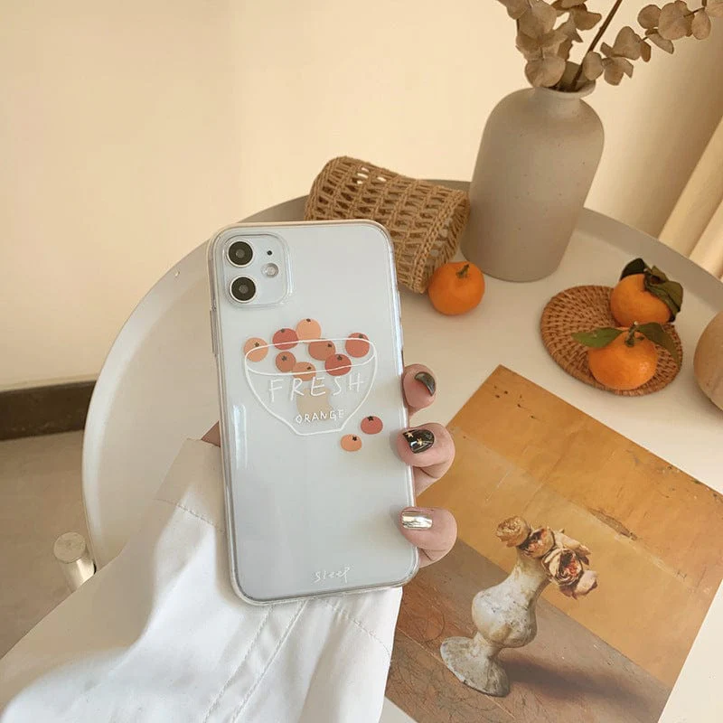 Fresh Orange Clear Phone Case - Image 3