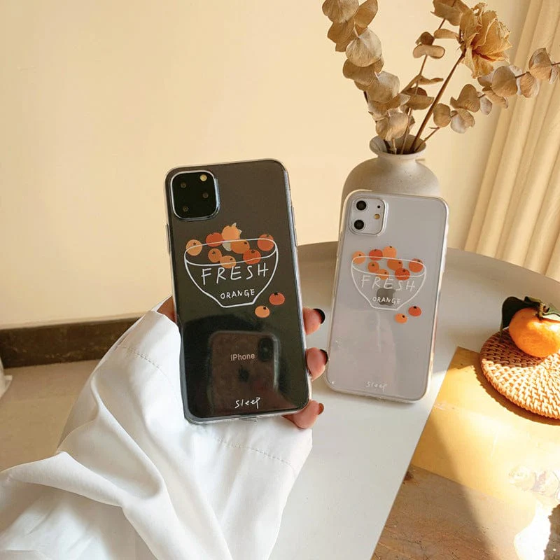 Fresh Orange Clear Phone Case - Image 4